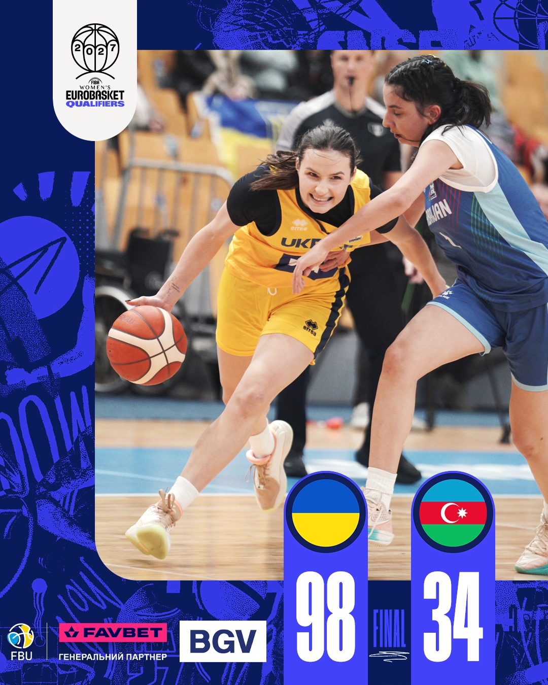 98-34 і повний контроль: як Україна пройшла Азербайджан у відборі Євробаскет-2027