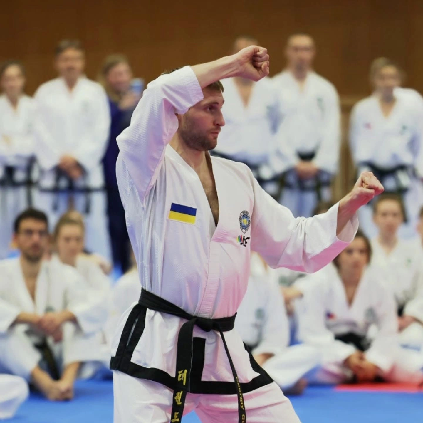 189th International Instructor Courses (IIC) in Trnava, Slovakia: Participants showcase Taekwon-Do techniques and unity.