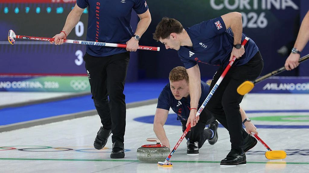 Шотландська команда з керлінгу на чемпіонаті світу в Юті під час гри проти Швеції