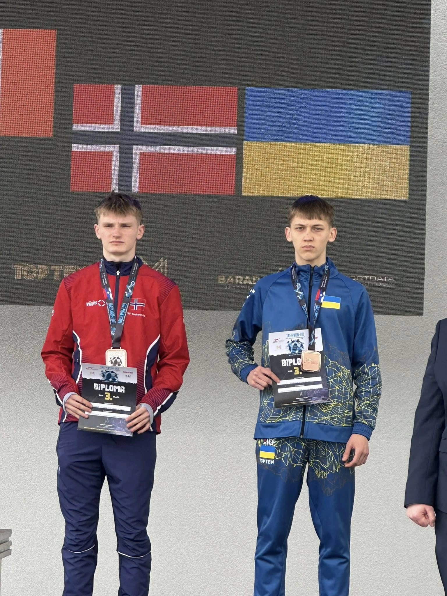 Український спортсмен на п'єдесталі пошани Чемпіонату Європи з Таеквон-До 2026 у Маріборі