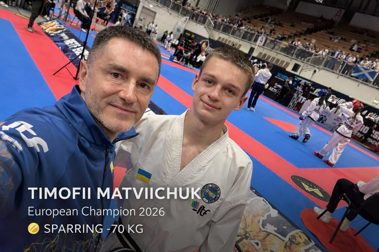 Тимофій Матвійчук, чемпіон Європи 2026 з таеквон-до, спаринг -70 кг, Марібор, Словенія