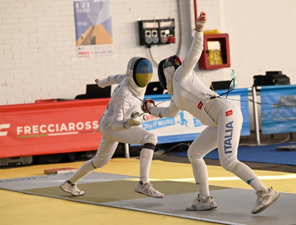 Емілі Конрад у поєдинку проти італійки на чемпіонаті Європи U-23 в Кальярі, Італія