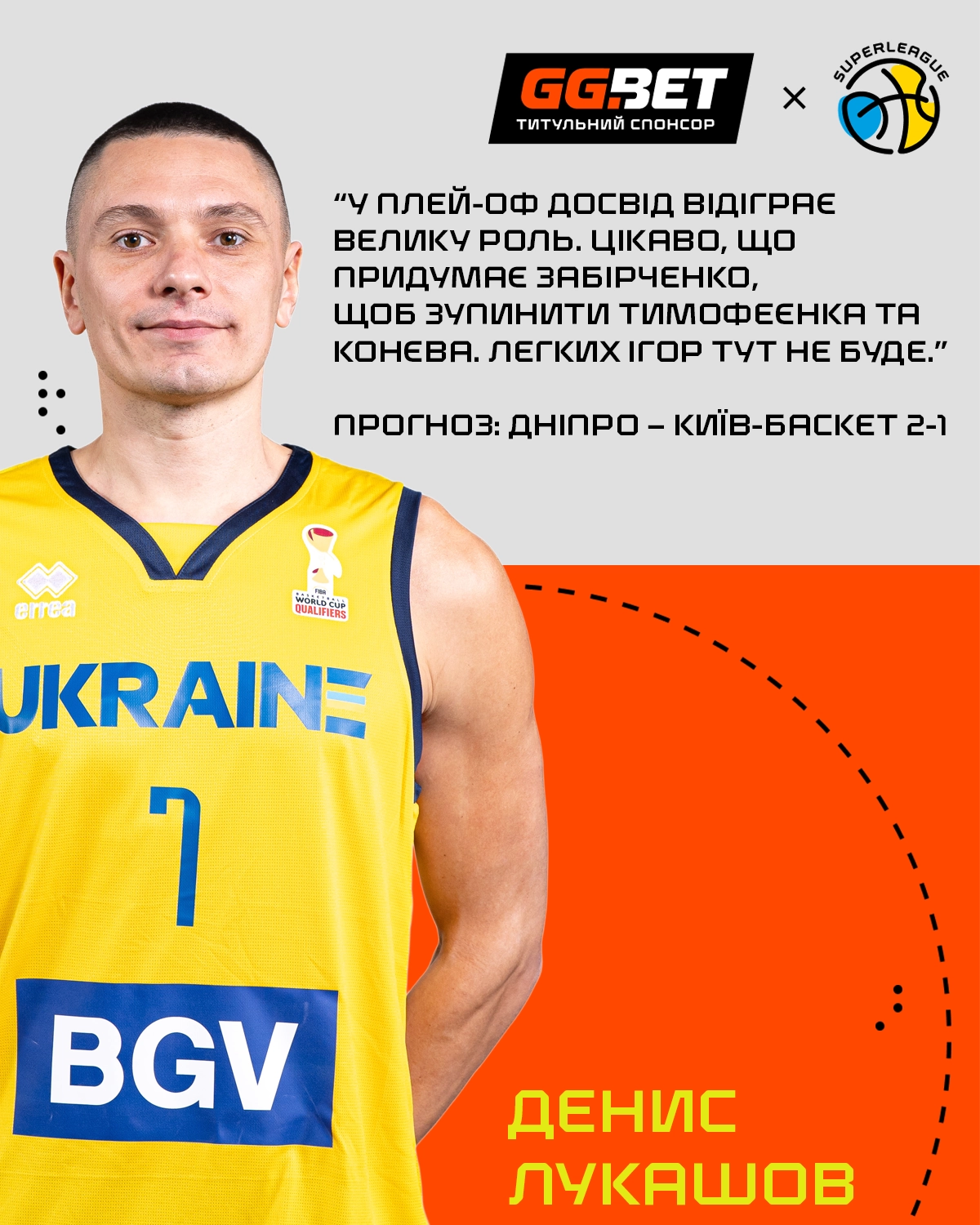 Денис Лукашов прогнозує фінал Суперліги GGBET: Дніпро проти Київ-Баскета, 2-1 на користь Дніпра