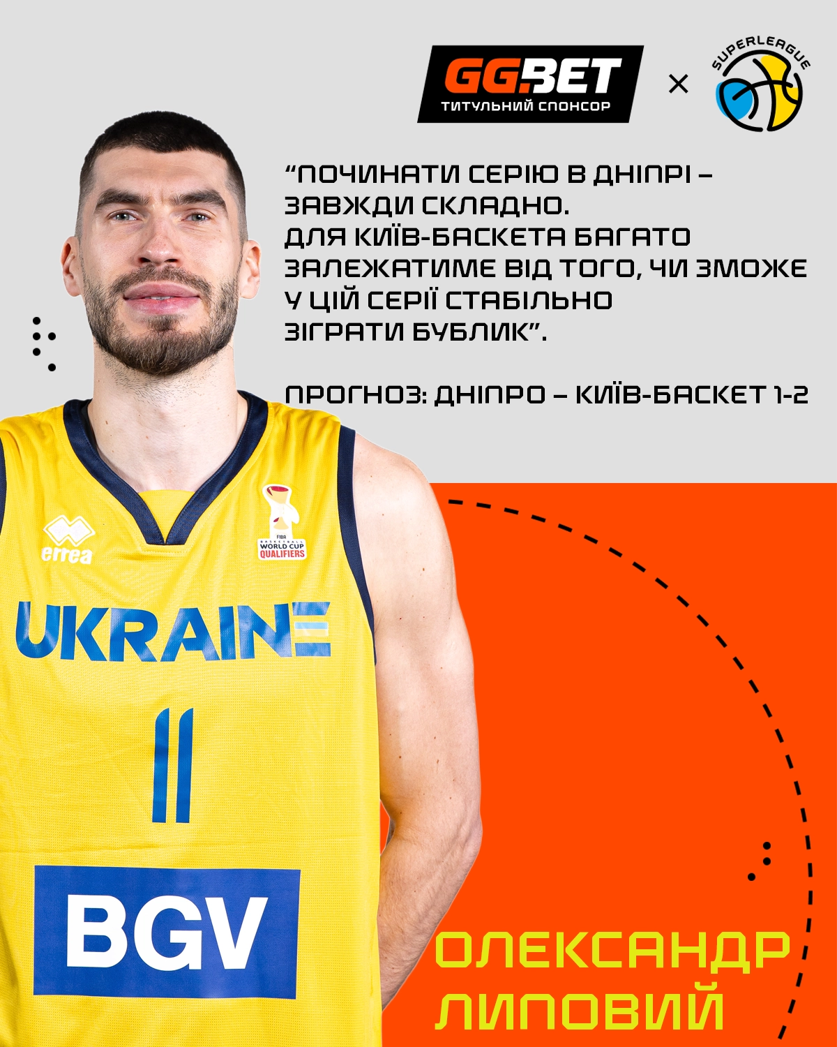 Олександр Липовий прогнозує фінал Суперліги GGBET між Дніпром і Київ-Баскетом 1-2