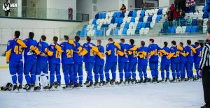 Хокеїсти збірної України на тренуванні в Битомі перед чемпіонатом світу в Дивізіоні 1А