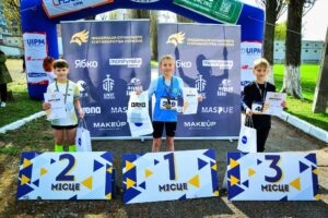 Переможці U9 юнаки на Чемпіонаті України з п’ятиборства в Києві: Остролуцький, Остапчук, Горішній