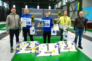 Переможці юніорів Чемпіонату України з п’ятиборства у Києві: Рибак, Клименко, Товкай