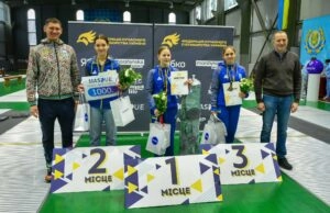 Переможниці U19 дівчата: Чайка Єва, Котюжинська Єкатерина, Дудка Анна на Чемпіонаті України в Києві