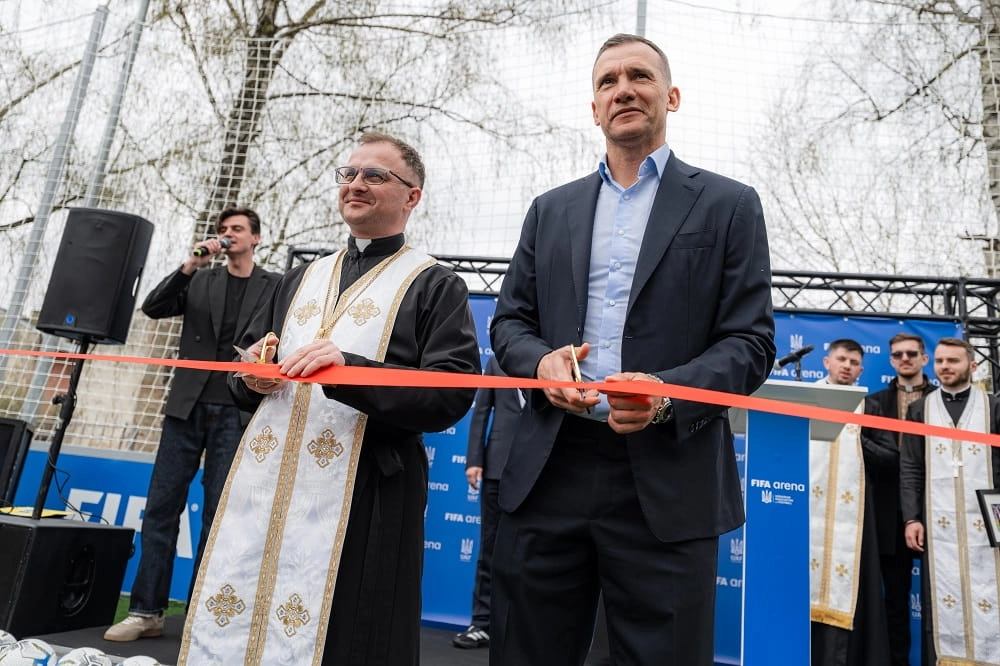 Андрій Шевченко відкриває футбольний майданчик «ФІФА Арена» у Львові, 15 квітня 2026