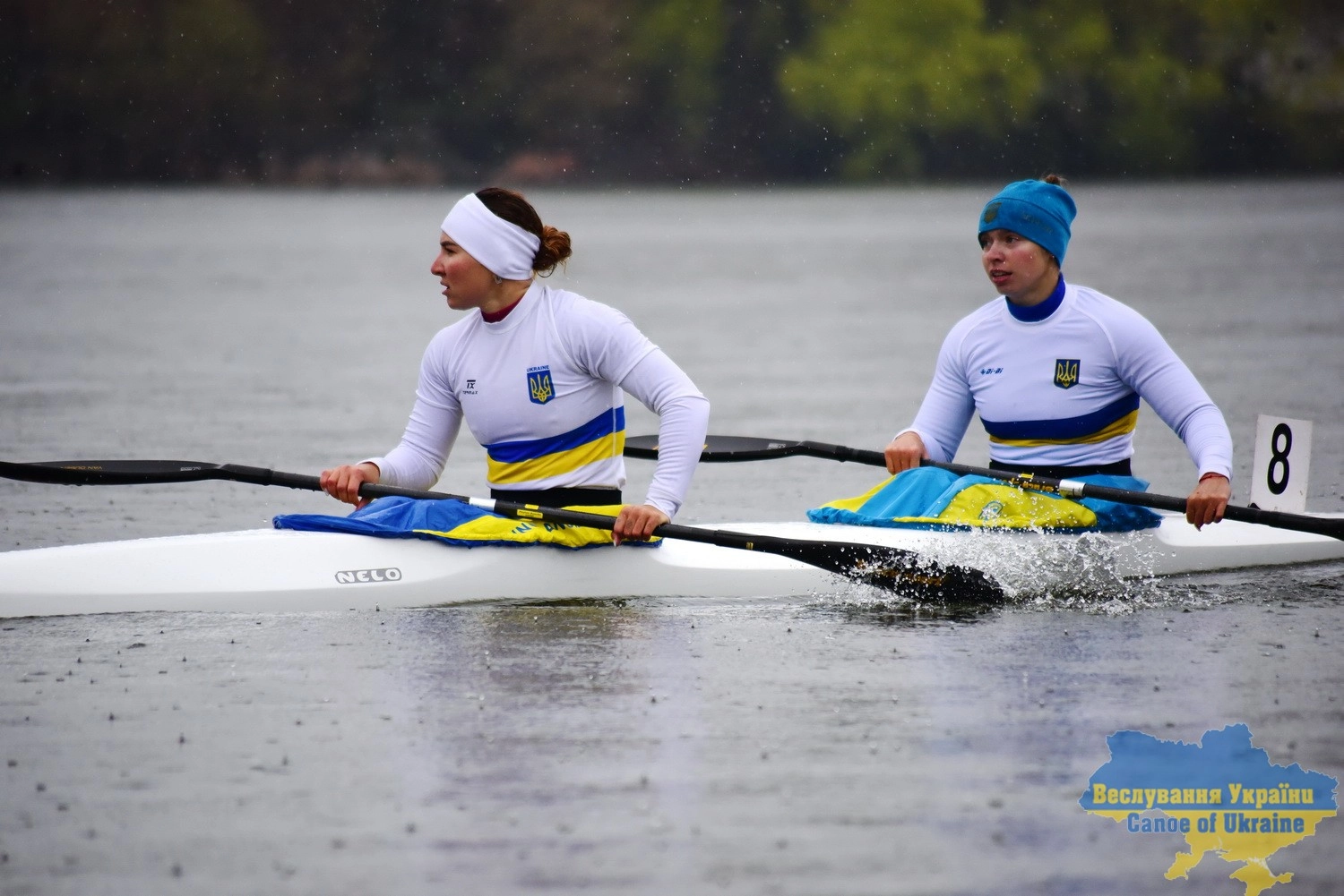 Українські байдарочниці Діана Рибак і Ксенія Цомпель на Кубку України з веслування 2026