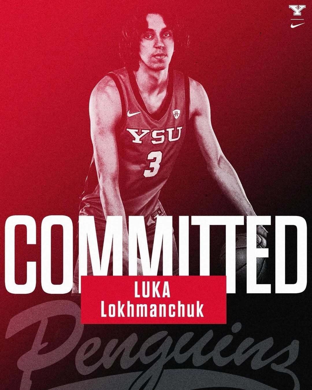 Баскетболіст Лука Лохманчук приєднується до команди Youngstown State Penguins у NCAA Division I