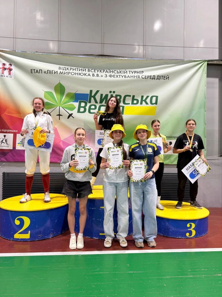 Переможці змагань "Київська весна" на п'єдесталі пошани у спорткомплексі ЦСК ЗСУ, травень 2023