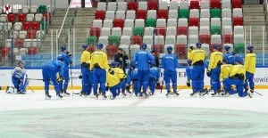 Збірна України з хокею на тренуванні перед чемпіонатом світу в Сосновці, Польща