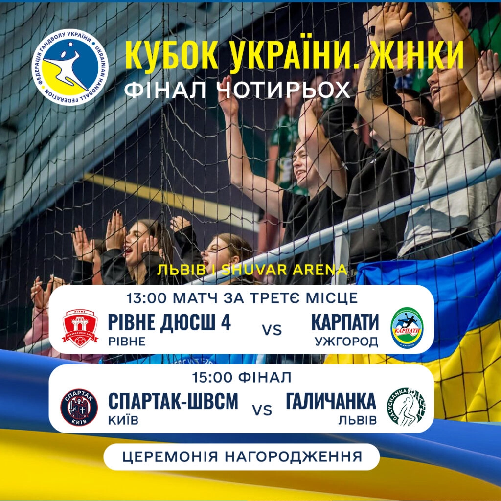 Фінал Кубка України з гандболу: "Спартак-ШВСМ" проти "Галичанки" на арені Shuvar у Львові