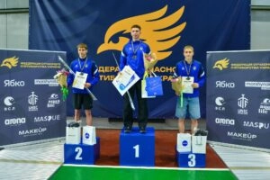 Чернишев Олександр, Ковальчук Максим та Єкімов Дмитро на п'єдесталі Чемпіонату України з п’ятиборства