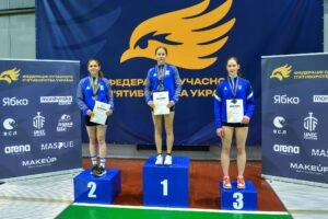 Переможниці Чемпіонату України з п’ятиборства серед дівчат до 19 років: Чайка, Дудка, Резнік