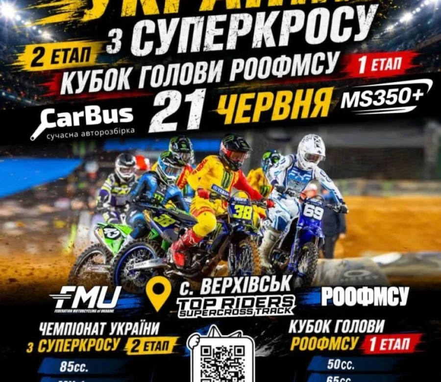 II етап Чемпіонату України з суперкросу: хто на старт 21 червня?