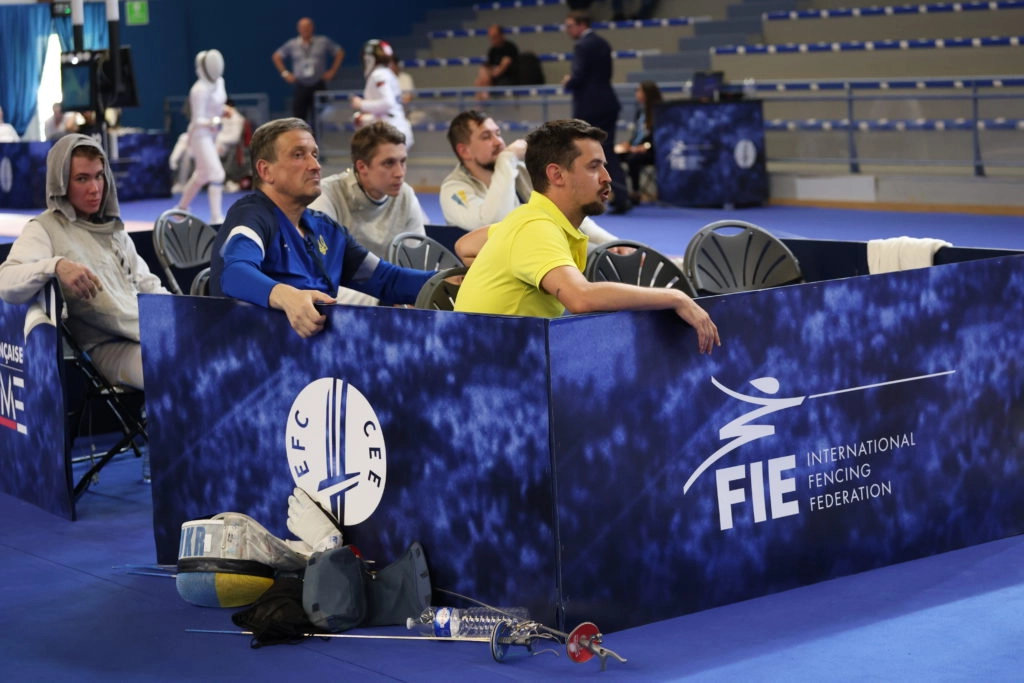 Тренерський штаб збірної України на чемпіонаті Європи з фехтування в Антоні, Франція 2026