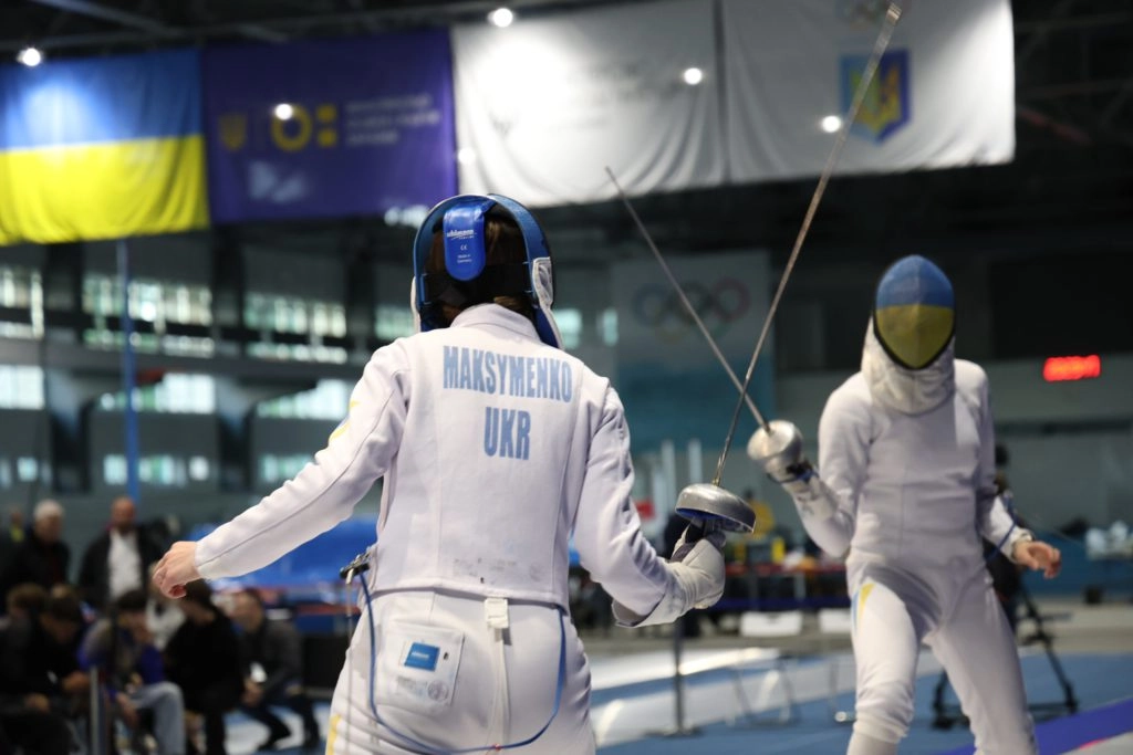 Анна Максименко у фіналі чемпіонату України з фехтування в Олімпійському коледжі Києва