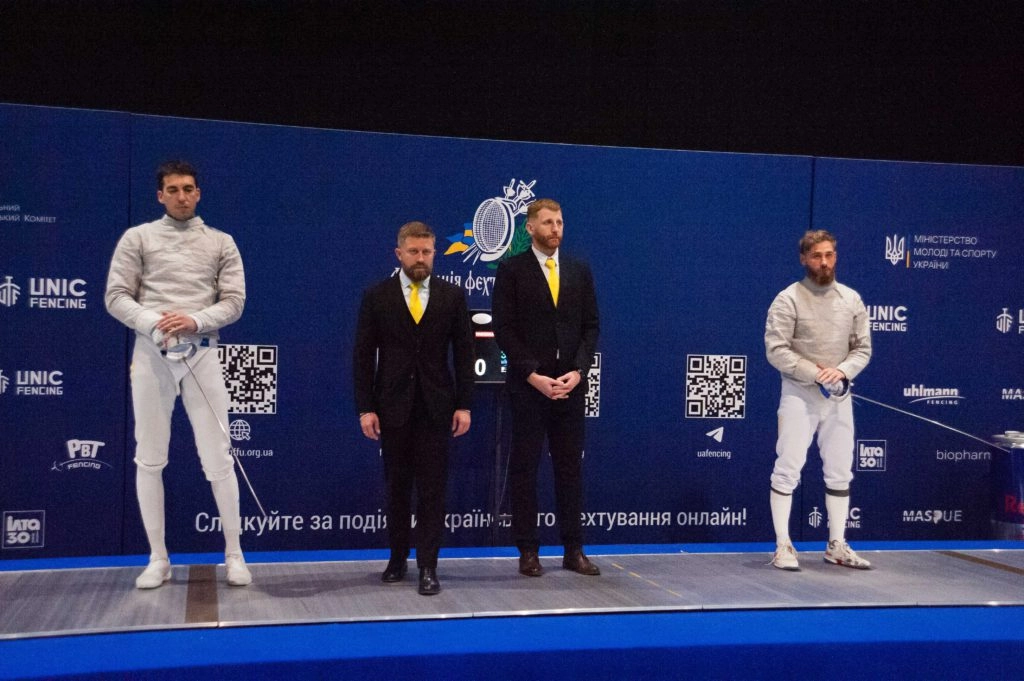 Чемпіонат України з фехтування: нагородження переможців у чоловічій шаблі на ОФКІП