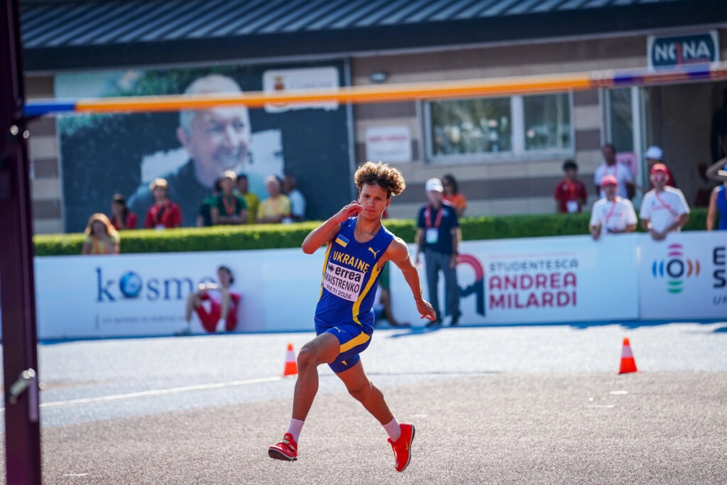 Український атлет на чемпіонаті Європи U18 з легкої атлетики в Рієті, Італія