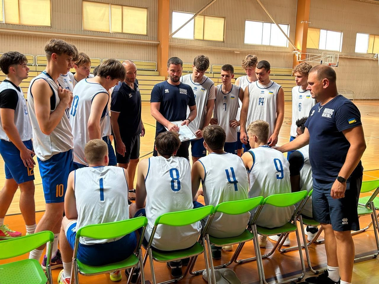 Чоловіча збірна України U-20 на тренуванні перед матчем з Грузією на Євробаскеті у Братиславі