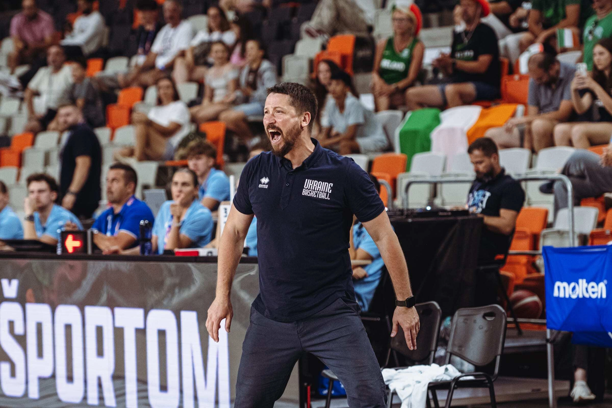 Головний тренер Дмитро Забірченко керує збірною України U-20 на чемпіонаті Європи з баскетболу